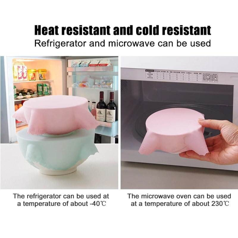 1kom Poklopac za lonac za višekratnu upotrebu Silikonski poklopci za održavanje svježine Paket za zagrijavanje za mikrovalnu Univerzalni poklopac za zdjelu Vakuum Dobra elastičnost Zatvoreni poklopac