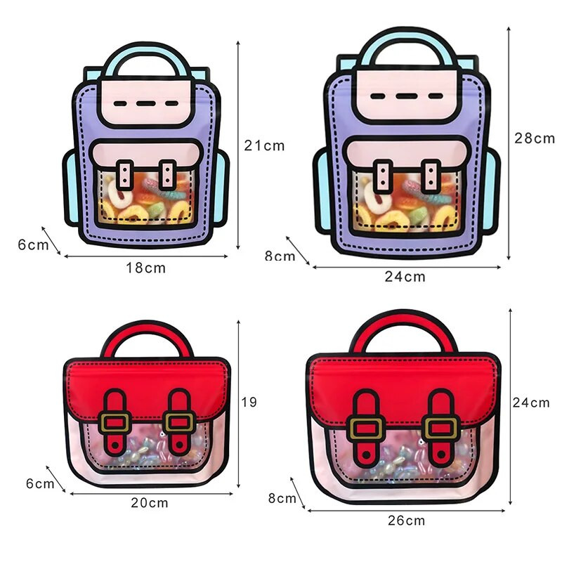 Nove vrećice za kolačiće Školske torbice Oblik paketa za grickalice Vrećice za pakiranje slatkiša Zip Lock Vrećice za pakiranje Dječji rođendanski darovi Dekoracija