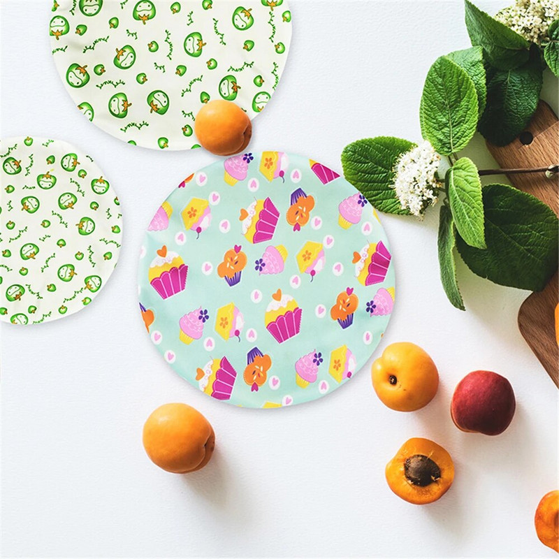 Nauji 3 vnt maisto dubenėlio dangteliai universalūs medžiaginiai dangteliai, skirti virtuvės reikmenims.