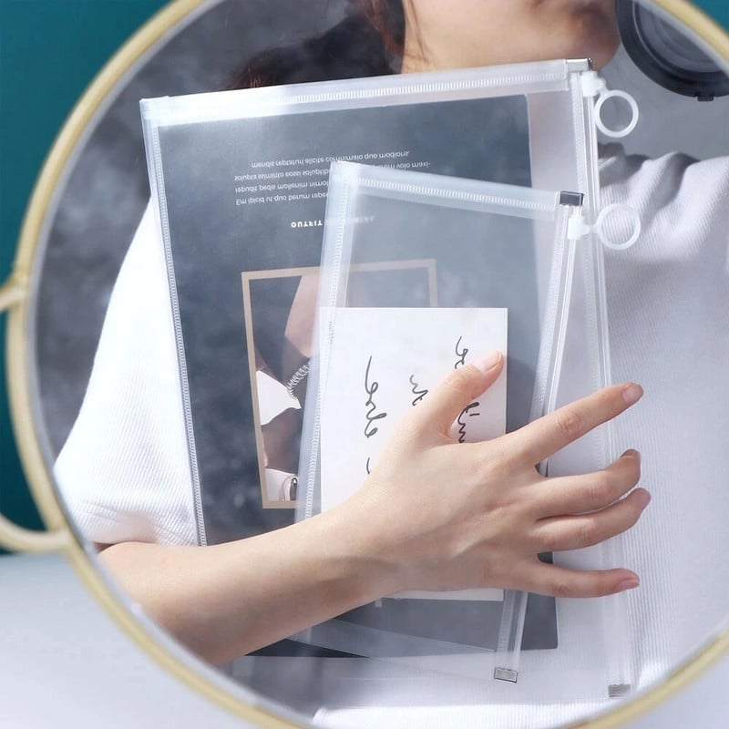 Θήκη αποθήκευσης γραφικής ύλης Διαφανής τσάντα εγγράφων A4 A5 A6 Γραφείο Θήκη αρχείου γραφείου Σχολικός φάκελος Θήκη με φερμουάρ Θήκη Βρόχου Οργάνωση