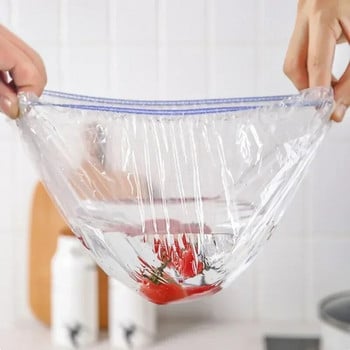 50/100 τμχ Κάλυμμα φαγητού μιας χρήσης Πλαστική μεμβράνη ελαστική τσάντα τροφίμων για φρουτιέρηδες Καπέλα τσάντα κουζίνας ποιότητας φρέσκιας αποθήκευσης