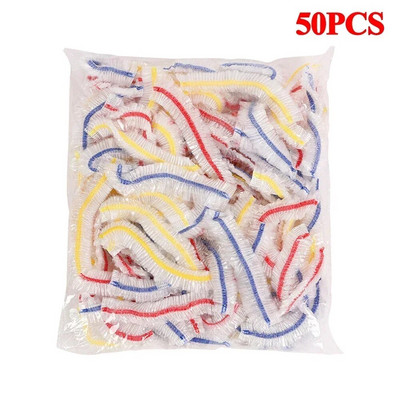 50/100 buc. Capac pentru alimente de unică folosință, ambalaj din plastic, pungă elastică pentru alimente pentru boluri cu fructe, capace de calitate alimentară, pungă de economisire pentru păstrarea proaspetelor de bucătărie