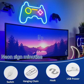 Neon Sign Gamer Neon Controller Sign for Gaming Room Decor Gaming Night Light for Teen Boys Room Decor Gaming Wall Decor