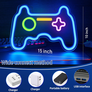 Neon Sign Gamer Neon Controller Sign for Gaming Room Decor Gaming Night Light for Teen Boys Room Decor Gaming Wall Decor