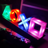 PS4 žaidimo piktograma Lempa Neoninių ženklų garso valdymas Dekoratyvinė lempa Spalvingos šviesos Žaidimo lempos stovas LED šviesos juostos klubo KTV sienų dekoras