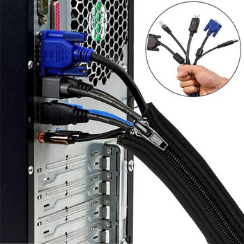 Cable Organizer Αποθήκευση Cable Management Μανίκι φερμουάρ Wire Organizer για τηλεόραση Υπολογιστής Ψυγείο Κάλυμμα καλωδίου Φερμουάρ Κάλυμμα καλωδίου