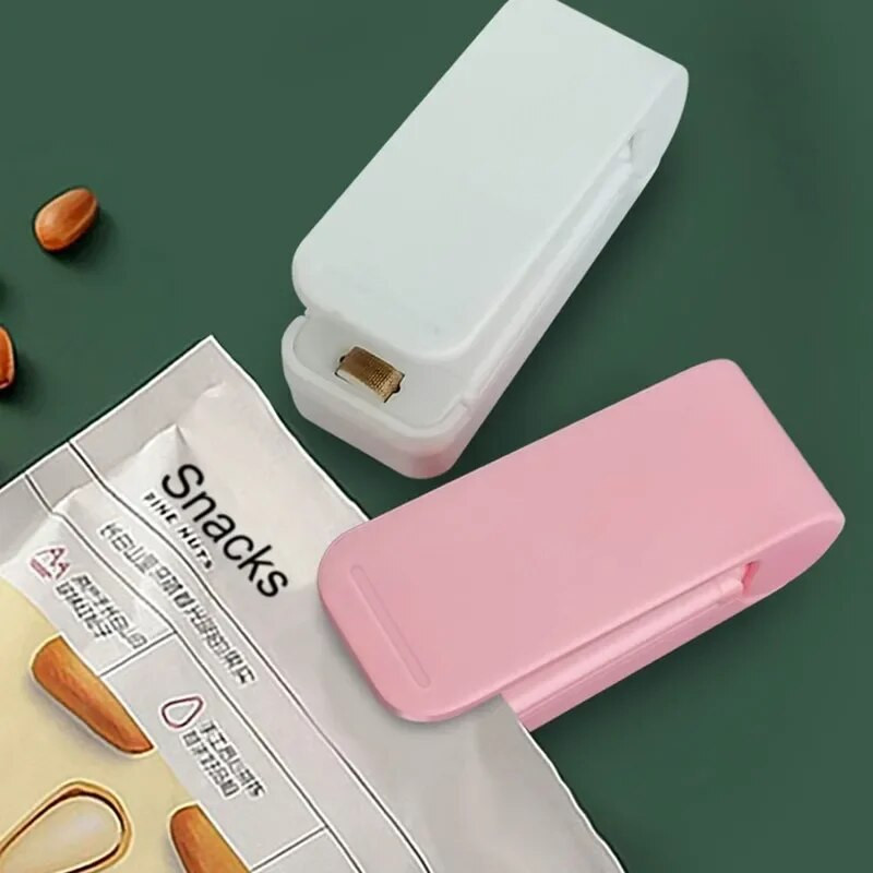 Baterija maitinamas mini maišelio sandariklis Nešiojamas šilumos sandarinimo pjaustytuvas plastikiniam maišeliui Namų laikymui Maisto užkandžiai Virtuvės prietaisai Įrankiai