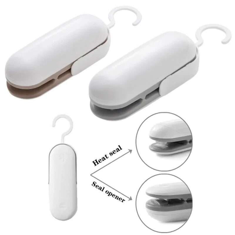 Baterija maitinamas mini maišelio sandariklis Nešiojamas šilumos sandarinimo pjaustytuvas plastikiniam maišeliui Namų laikymui Maisto užkandžiai Virtuvės prietaisai Įrankiai