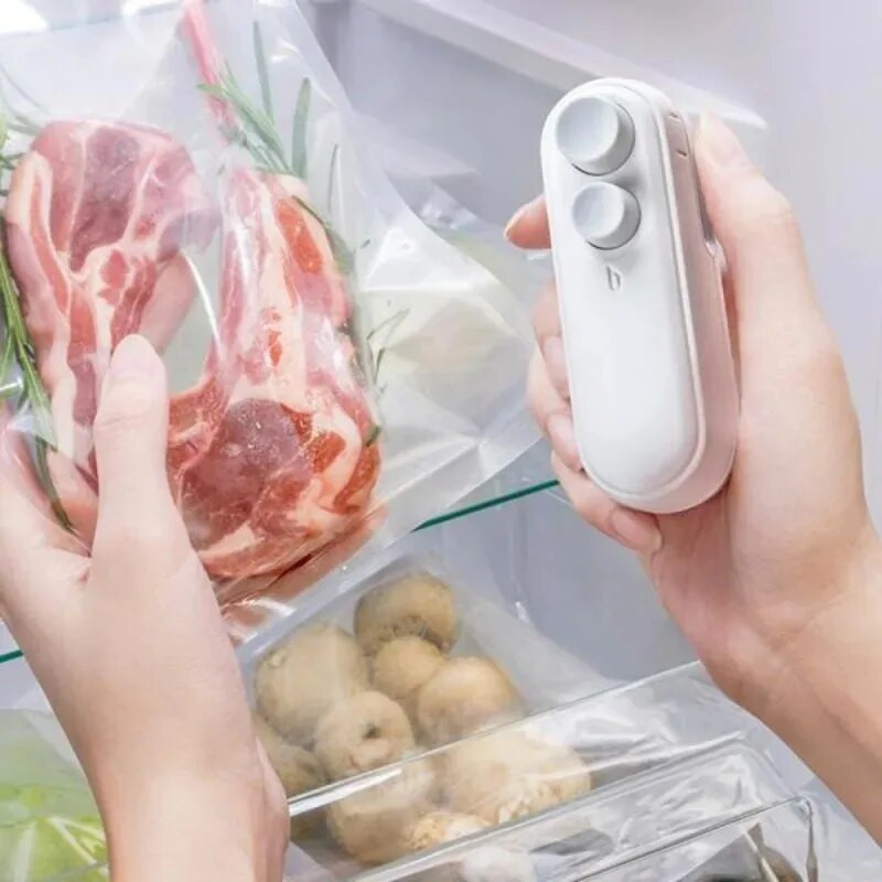 Maišelio sandariklis Nešiojami plastikinių maišelių sandarinimo mašinos spaustukai Įkraunami daiktai buitiniams prietaisams pakavimo reikmenų maišeliai