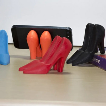 Стойка за стойка за мобилен телефон на високи токчета Мини силиконови обувки на висок ток Дамски дамски червени бели черни жълти подарък