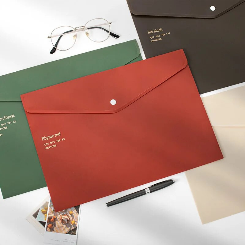 1vnt A4 dokumentų kišenė Retro žalios spalvos aplanko failų laikiklis Didelės talpos informacijos laikymo krepšys Namų stalas Organizatoriaus krepšys