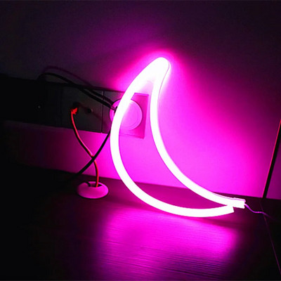 Φεγγάρι LED Neon Light Φεστιβάλ Διακόσμηση Φωτεινό φωτιστικό νέον για κρεβατοκάμαρα Σαλόνι Διακόσμηση σπιτιού Δώρο για ενήλικα παιδιά