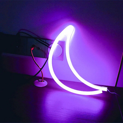 Φεγγάρι LED Neon Light Φεστιβάλ Διακόσμηση Φωτεινό φωτιστικό νέον για κρεβατοκάμαρα Σαλόνι Διακόσμηση σπιτιού Δώρο για ενήλικα παιδιά