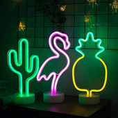 Λάμπα USB LED Νέον Επιγραφή Flamingo Unicorn Φως νέον Επιτραπέζιο φωτιστικό μπαταρίας τροφοδοσίας για παιδιά Παιδική διακόσμηση κρεβατοκάμαρας