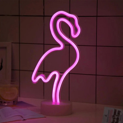 Λάμπα USB LED Νέον Επιγραφή Flamingo Unicorn Φως νέον Επιτραπέζιο φωτιστικό μπαταρίας τροφοδοσίας για παιδιά Παιδική διακόσμηση κρεβατοκάμαρας
