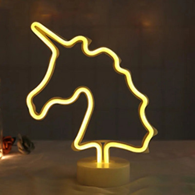 Λάμπα USB LED Νέον Επιγραφή Flamingo Unicorn Φως νέον Επιτραπέζιο φωτιστικό μπαταρίας τροφοδοσίας για παιδιά Παιδική διακόσμηση κρεβατοκάμαρας