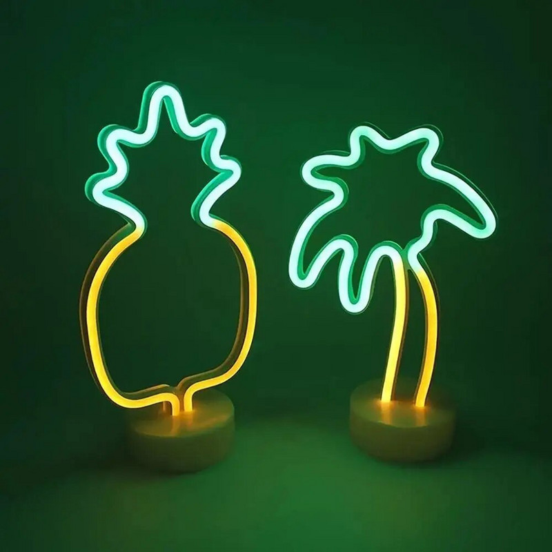 USB LED Neon Izzó Neon Reklám Flamingo Unikornis Neonfény Elemes Asztali lámpa Gyerekeknek Hálószoba Dekoráció