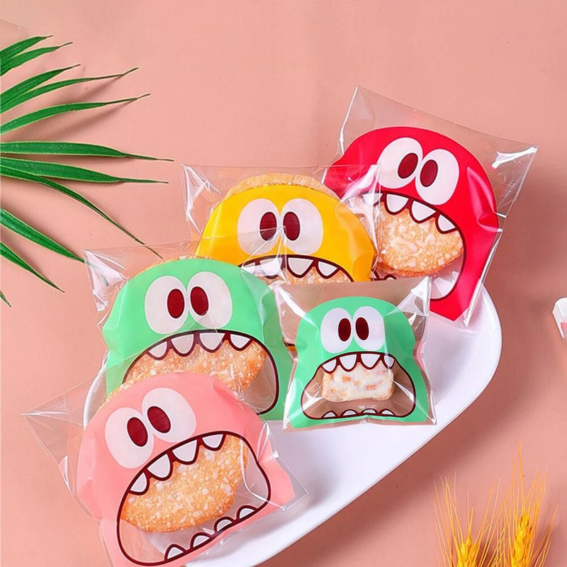 1/2 vnt. Įperkamas Pieno Jujube maišelis Plastikinis mielas lipnus maišelis, puikiai tinkantis dovanų pardavimui Pakavimo sausainių maišelis Daugiafunkcis