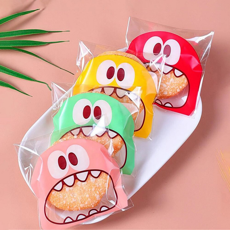 1/2 vnt. Įperkamas Pieno Jujube maišelis Plastikinis mielas lipnus maišelis, puikiai tinkantis dovanų pardavimui Pakavimo sausainių maišelis Daugiafunkcis