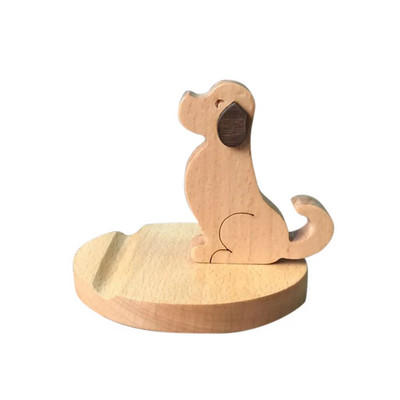 Medžio masyvo gyvūnų mobiliojo telefono laikiklis, automobilinis, laikiklis, laikiklis, stalinis stovas mobiliajam nešiojamam kompiuteriui, jungikliui / elniui / šuniui / berniukui / drambliui