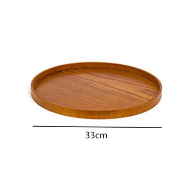Japoniško stiliaus medinis padėklas Apvalus arbatos padėklas Užkandžiai Desertas Maisto gėrimų lėkštė džiovintų vaisių lėkštės Namų virtuvė Biuras Dekoratyvinė lėkštė