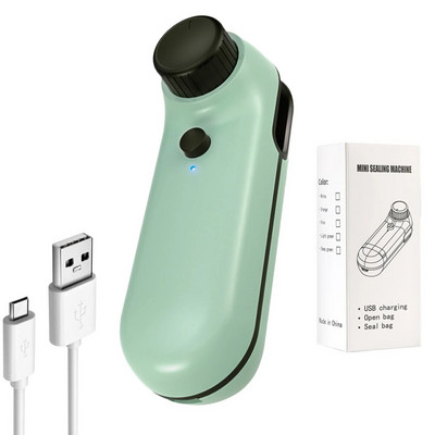 Hordozható gombos minitáska tömítő USB újratölthető hordozható kézi hő vákuum lezáró konyhai kütyü