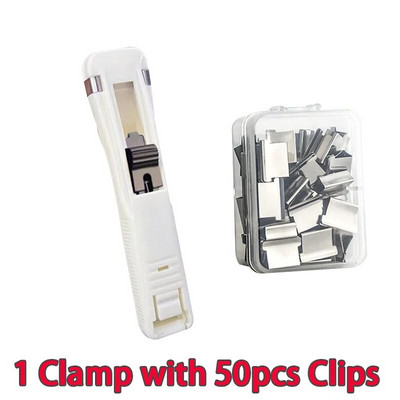 Jäljeta klammerdaja Metallklambriga Push Clipper Paberi fikseerimine Korraldatav klammerdaja Korduvkasutatav kaasaskantav Push Clamp Kontori hoiutarvikud