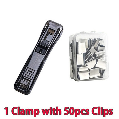 Jäljeta klammerdaja Metallklambriga Push Clipper Paberi fikseerimine Korraldatav klammerdaja Korduvkasutatav kaasaskantav Push Clamp Kontori hoiutarvikud