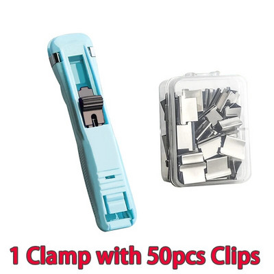 Jäljeta klammerdaja Metallklambriga Push Clipper Paberi fikseerimine Korraldatav klammerdaja Korduvkasutatav kaasaskantav Push Clamp Kontori hoiutarvikud