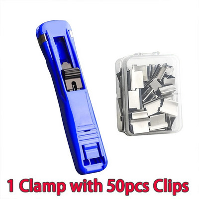 Jäljeta klammerdaja Metallklambriga Push Clipper Paberi fikseerimine Korraldatav klammerdaja Korduvkasutatav kaasaskantav Push Clamp Kontori hoiutarvikud