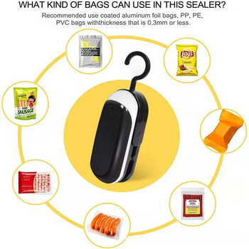 1PCS Мини преносим уплътнител Машина за топлинно запечатване Пакет Уплътнителни торбички Термична пластмасова торбичка за храна Опаковка Кухненски аксесоари