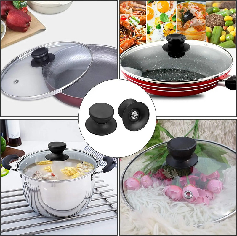 1/2 tk Klaasist kaane kaane nupp kork poti kaas nupp panni kaas hoidesäepide universaalne asendus-tõstekäepide kööginõude jaoks