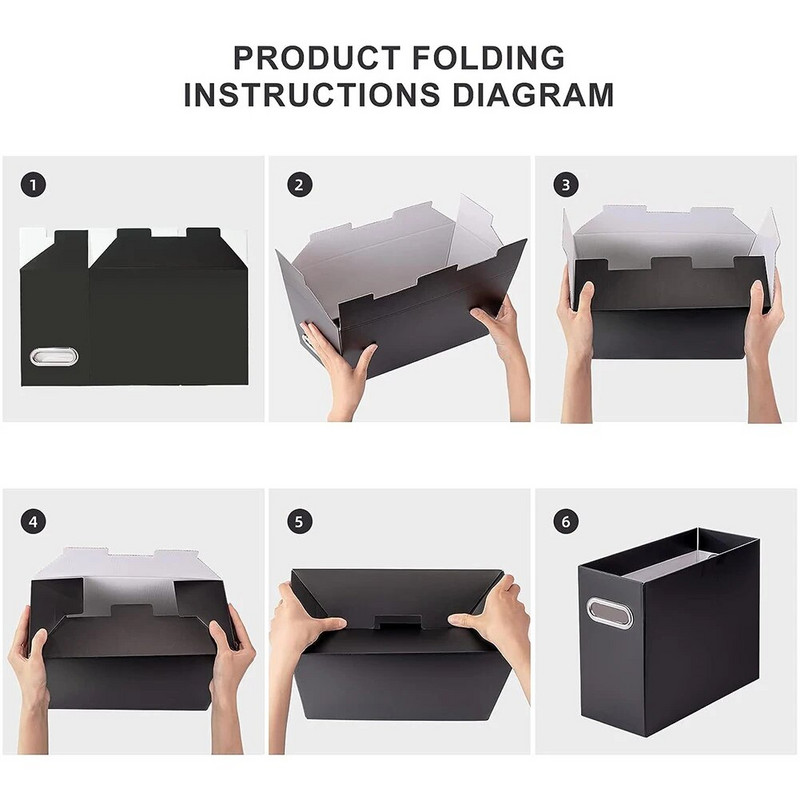 Sulankstoma failų dėžutė su metaline rankena Vieta be dangčio dizaino laikymo dėžutė Failų tvarkytuvė Nešiojamiesiems kompiuteriams Žurnalams Dokumentai