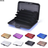 Blizganti metalinė kortelių laikiklio dėžutė Namų biuro laikymo kortelių piniginė Aliuminio/puodinė vyriška, moteriška, vandeniui atspari kreditinės kortelės ID laikiklio dėklas