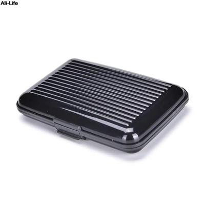 Blizganti metalinė kortelių laikiklio dėžutė Namų biuro laikymo kortelių piniginė Aliuminio/puodinė vyriška, moteriška, vandeniui atspari kreditinės kortelės ID laikiklio dėklas