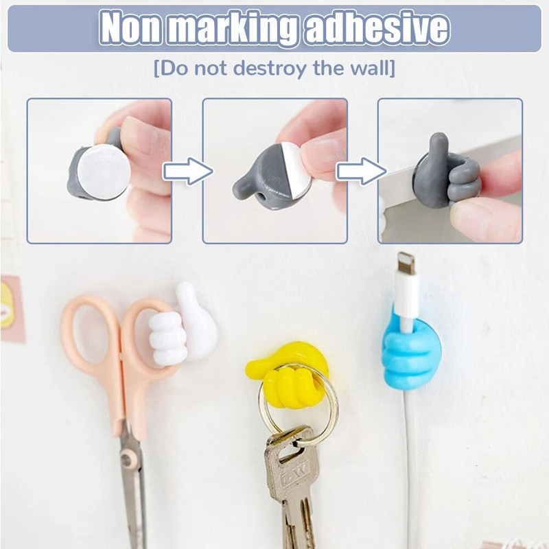 2-10 vnt. daugiafunkcinis spaustukų laikiklis nykščio sieninis kabliukas Rašomojo stalo vielos laikiklis Lipnus laido laikiklis vielos kabykla Biuro stalinis automobilis