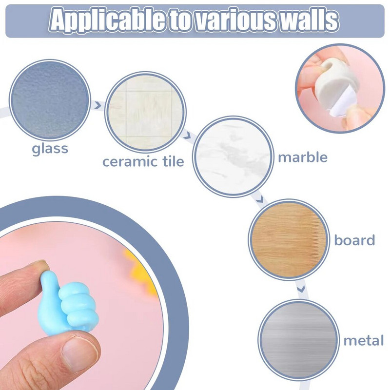 2-10 vnt. daugiafunkcinis spaustukų laikiklis nykščio sieninis kabliukas Rašomojo stalo vielos laikiklis Lipnus laido laikiklis vielos kabykla Biuro stalinis automobilis