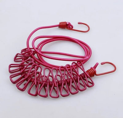 Prijenosni uže za odjeću s 12 kopči Sušilica za rublje koja se može uvući Stalak za sušenje užeta za odjeću Konop za vješanje za van