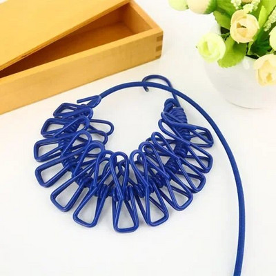 Prijenosni uže za odjeću s 12 kopči Sušilica za rublje koja se može uvući Stalak za sušenje užeta za odjeću Konop za vješanje za van