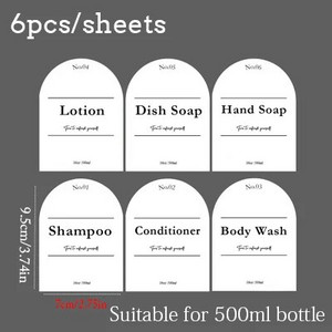 300/500 ml dozator de săpun de baie sticla șampon gel de duș sticla tip presare sticla goală reîncărcabilă lucioasă etichete impermeabile