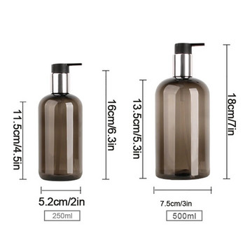 250/500 ml голям капацитет дозатор бутилка течен лосион шампоан сапун преса бутилки хотел пътуване многократно пълнене преносима бутилка