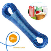 20M 3mm hosszú kötél szárító ruhaakasztók mosókötelek acélhuzal PVC kemping kültéri kerti utazási kellékek ruhakötélhez
