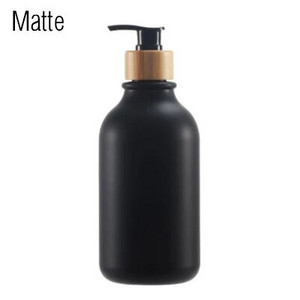 Dozator de săpun Sticlă Negru Mat Bucătărie Reîncărcabilă Mâini Vase Sticla de Presă Pompă de Lemn de bambus Sticlă de depozitare pentru baie 500ML