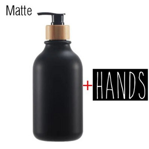 Dozator de săpun Sticlă Negru Mat Bucătărie Reîncărcabilă Mâini Vase Sticla de Presă Pompă de Lemn de bambus Sticlă de depozitare pentru baie 500ML