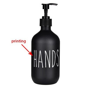 Dozator de săpun Sticlă Negru Mat Bucătărie Reîncărcabilă Mâini Vase Sticla de Presă Pompă de Lemn de bambus Sticlă de depozitare pentru baie 500ML
