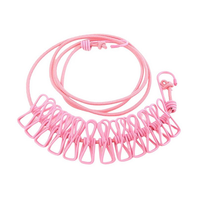 12 klipų drabužių linija, atspari vėjui, drabužių virvė, džiovinimo lentynėlė, pakabinama audeklų linija lauke, stovyklavimas Kelionių drabužių linija skalbimo virvė