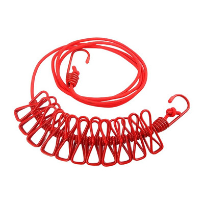 12 klipų drabužių linija, atspari vėjui, drabužių virvė, džiovinimo lentynėlė, pakabinama audeklų linija lauke, stovyklavimas Kelionių drabužių linija skalbimo virvė