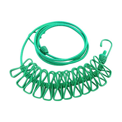 12 klipų drabužių linija, atspari vėjui, drabužių virvė, džiovinimo lentynėlė, pakabinama audeklų linija lauke, stovyklavimas Kelionių drabužių linija skalbimo virvė