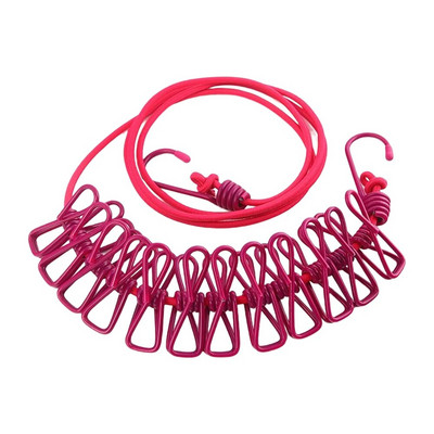 12 klipų drabužių linija, atspari vėjui, drabužių virvė, džiovinimo lentynėlė, pakabinama audeklų linija lauke, stovyklavimas Kelionių drabužių linija skalbimo virvė