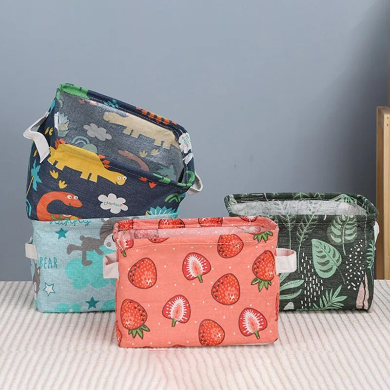 Medvilninis stalinis laikymo krepšelis, kosmetikos laikikliai Biuro reikmenys, vandeniui atsparūs konteineriai, įvairūs žaislų laikymo dėžutės organizatoriai